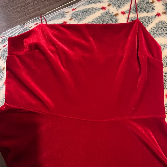 Urban Outfitters Red Velvet Dress - Picture 3 of 5